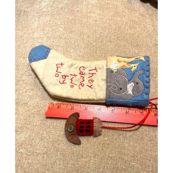Noah's Arc Baby Infant Christmas Stocking Decorative Elephant Giraffe Anchor - Picture 6 of 9